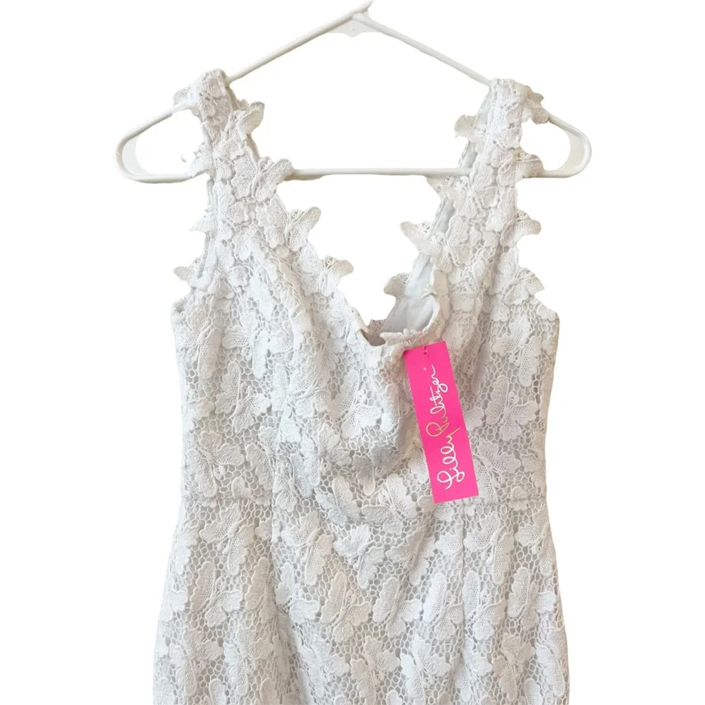 NWT Lilly Pulitzer Reeve Sheath Papillion Lace Butterfly Resort White Dress Sz 2 - Picture 8 of 9